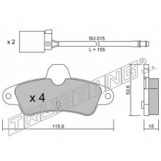 145.0W TRUSTING Комплект тормозных колодок, дисковый тормоз