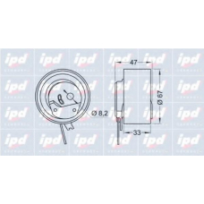 15-3237 IPD Натяжной ролик, ремень грм