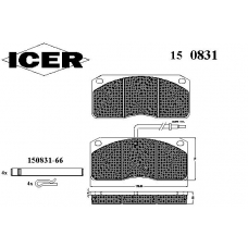 150831 ICER Комплект тормозных колодок, дисковый тормоз