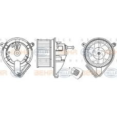 8EW 351 304-021 HELLA Вентилятор салона