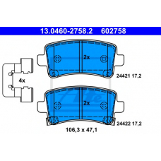 13.0460-2758.2 ATE Комплект тормозных колодок, дисковый тормоз