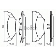 0 986 494 495 BOSCH Комплект тормозных колодок, дисковый тормоз