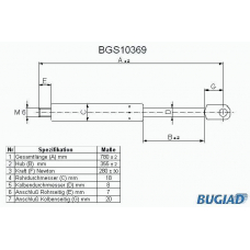 BGS10369 BUGIAD Газовая пружина, крышка багажник