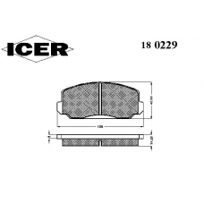180229 ICER Комплект тормозных колодок, дисковый тормоз
