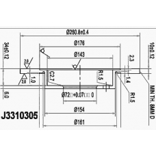 J3310305 NIPPARTS Тормозной диск