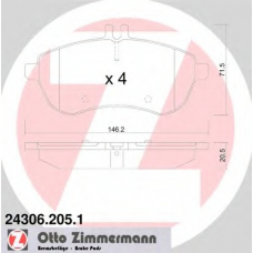 24306.205.1 ZIMMERMANN Комплект тормозных колодок, дисковый тормоз