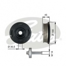 TVD1041A GATES Ременный шкив, коленчатый вал
