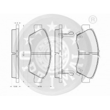 9816 OPTIMAL Комплект тормозных колодок, дисковый тормоз