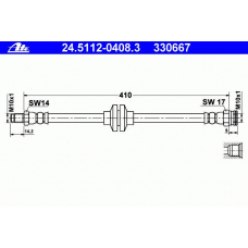 24.5112-0408.3 ATE Тормозной шланг