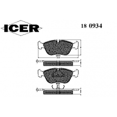 180934 ICER Комплект тормозных колодок, дисковый тормоз