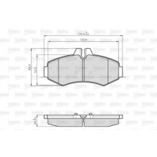 872022 VALEO Комплект тормозных колодок, дисковый тормоз