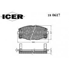 180617 ICER Комплект тормозных колодок, дисковый тормоз