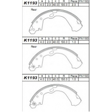 K1193 ASIMCO Комплект тормозных колодок