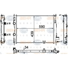 8MK 376 753-691 HELLA Радиатор, охлаждение двигателя