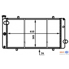 8MK 376 716-541 HELLA Радиатор, охлаждение двигателя