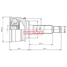 6562 KAMOKA Шарнирный комплект, приводной вал