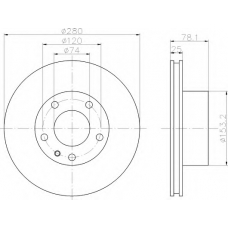 8DD 355 100-551 HELLA Тормозной диск