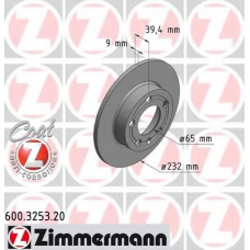 600.3253.20 ZIMMERMANN Тормозной диск