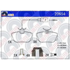 20654 GALFER Комплект тормозных колодок, дисковый тормоз