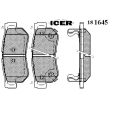 181645 ICER Комплект тормозных колодок, дисковый тормоз