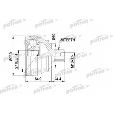 PCV1230 PATRON Шарнирный комплект, приводной вал