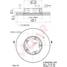 628.0806 VILLAR Тормозной диск