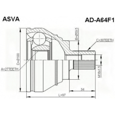 AD-A64F1 ASVA Шарнирный комплект, приводной вал