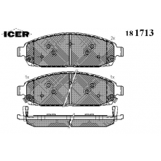 181713 ICER Комплект тормозных колодок, дисковый тормоз