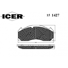 151427 ICER Комплект тормозных колодок, дисковый тормоз