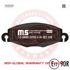13046039982N-SET-MS MASTER-SPORT Комплект тормозных колодок, дисковый тормоз
