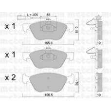 22-0083-2 METELLI Комплект тормозных колодок, дисковый тормоз