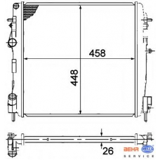 8MK 376 771-791 HELLA Радиатор, охлаждение двигателя