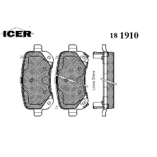 181910 ICER Комплект тормозных колодок, дисковый тормоз