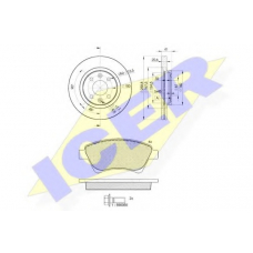 31579-3550 ICER Комплект тормозов, дисковый тормозной механизм