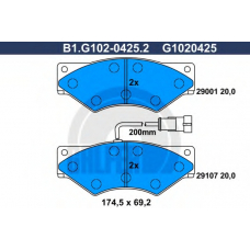 B1.G102-0425.2 GALFER Комплект тормозных колодок, дисковый тормоз