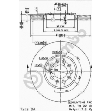 09.7010.20 BREMBO Тормозной диск