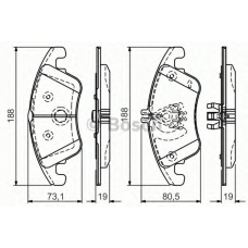 0 986 TB3 152 BOSCH Комплект тормозных колодок, дисковый тормоз