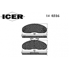 140316 ICER Комплект тормозных колодок, дисковый тормоз