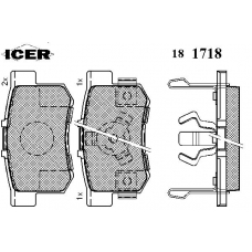 181718 ICER Комплект тормозных колодок, дисковый тормоз
