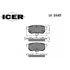 181045 ICER Комплект тормозных колодок, дисковый тормоз