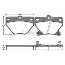 0 986 TB2 802 BOSCH Комплект тормозных колодок, дисковый тормоз