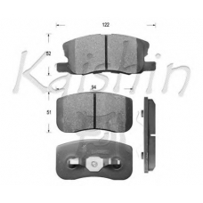 D6121 KAISHIN Комплект тормозных колодок, дисковый тормоз