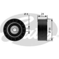 T36362 GATES Паразитный / ведущий ролик, поликлиновой ремень