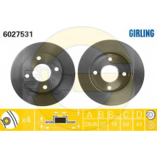 6410972 GIRLING Комплект тормозов, дисковый тормозной механизм