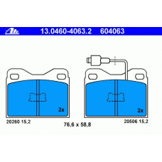 13.0460-4063.2 ATE Комплект тормозных колодок, дисковый тормоз