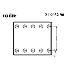 21 9032 90 ICER Комплект тормозных башмаков, барабанные тормоза