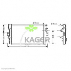 31-0542 KAGER Радиатор, охлаждение двигателя