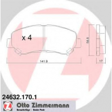 24632.170.1 ZIMMERMANN Комплект тормозных колодок, дисковый тормоз