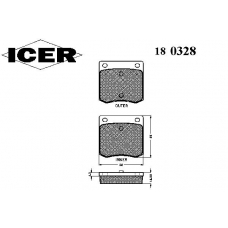 180328 ICER Комплект тормозных колодок, дисковый тормоз