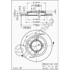 08.3082.10 BREMBO Тормозной диск